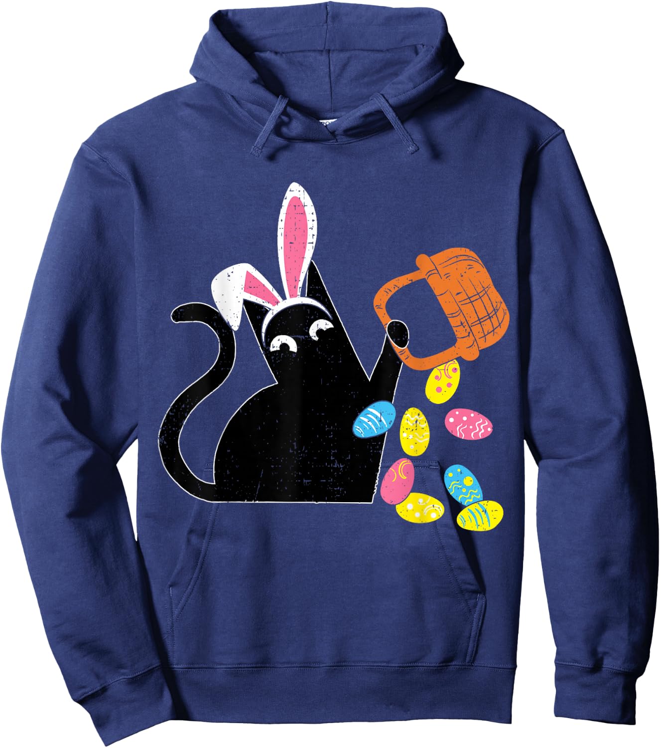 Cat Easter Bunny Easter Rabbit Hoodie - Hoodie | Navy