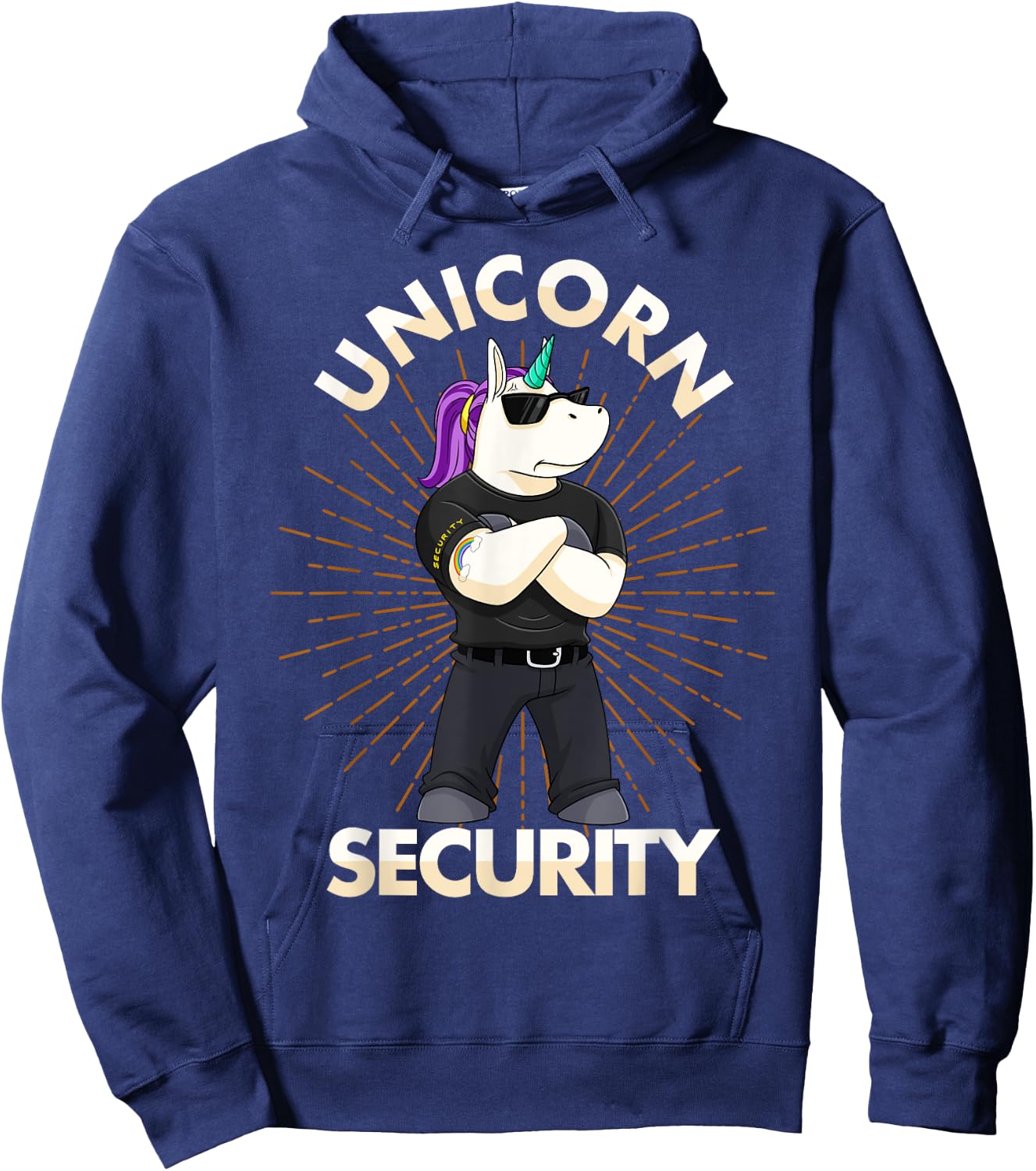 Unicorn Security Birthday Boys Dad Gift Hoodie - Hoodie | Navy