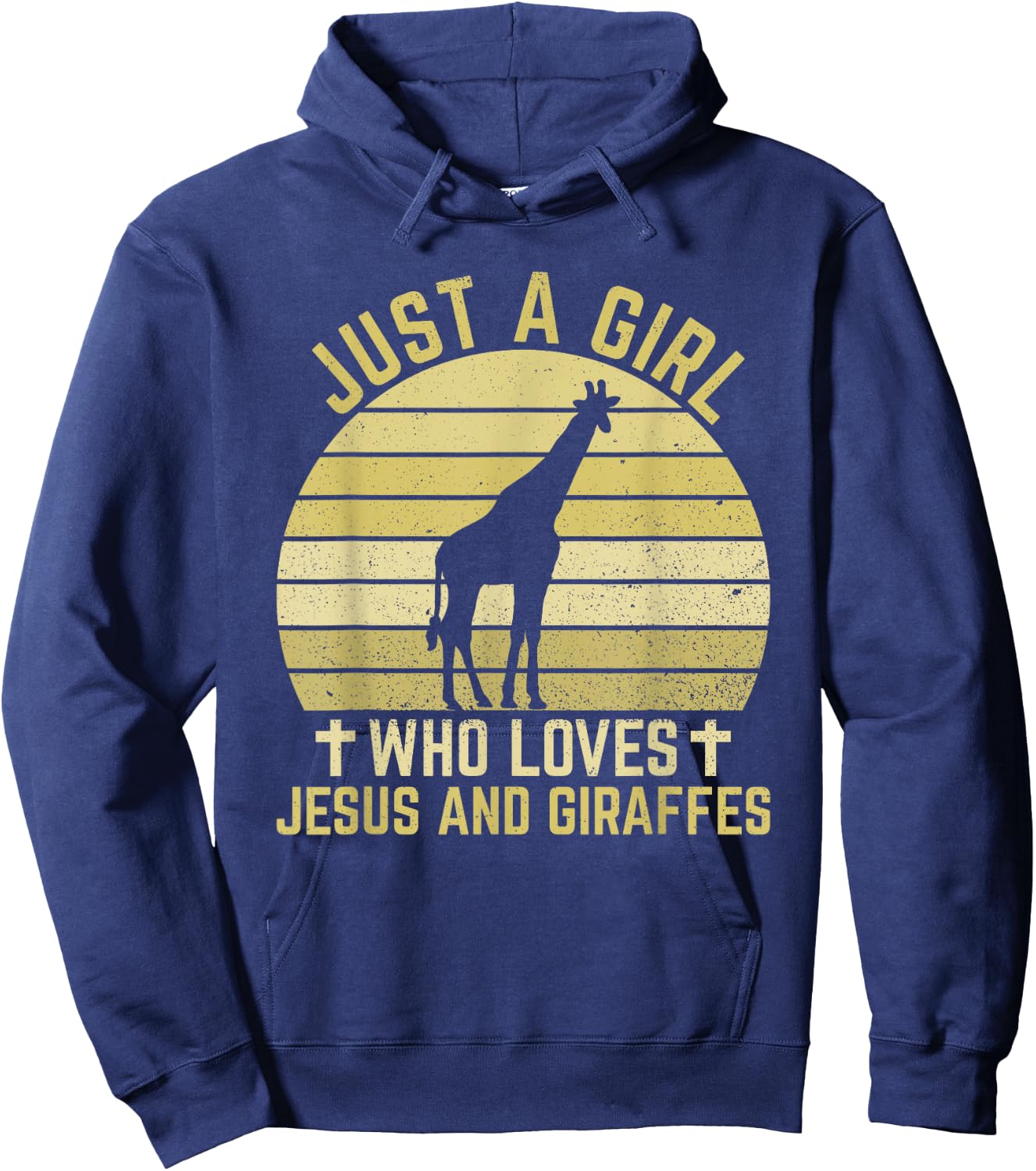 Jesus And Giraffes - Christian Girl And Women Hoodie - Hoodie | Navy