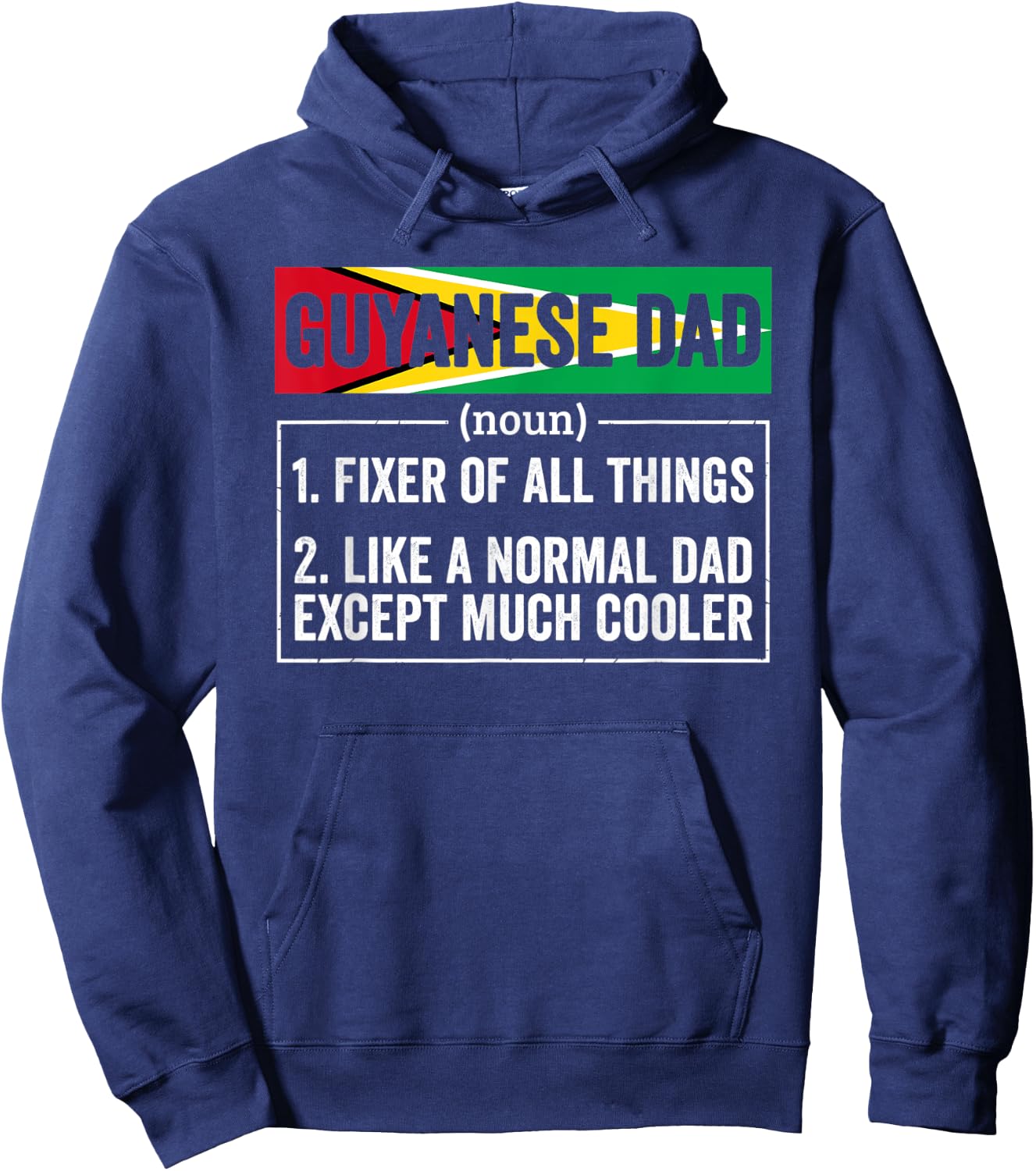 Guyanese Dad Noun Funny Guyana Heritage Hoodie - Hoodie | Navy