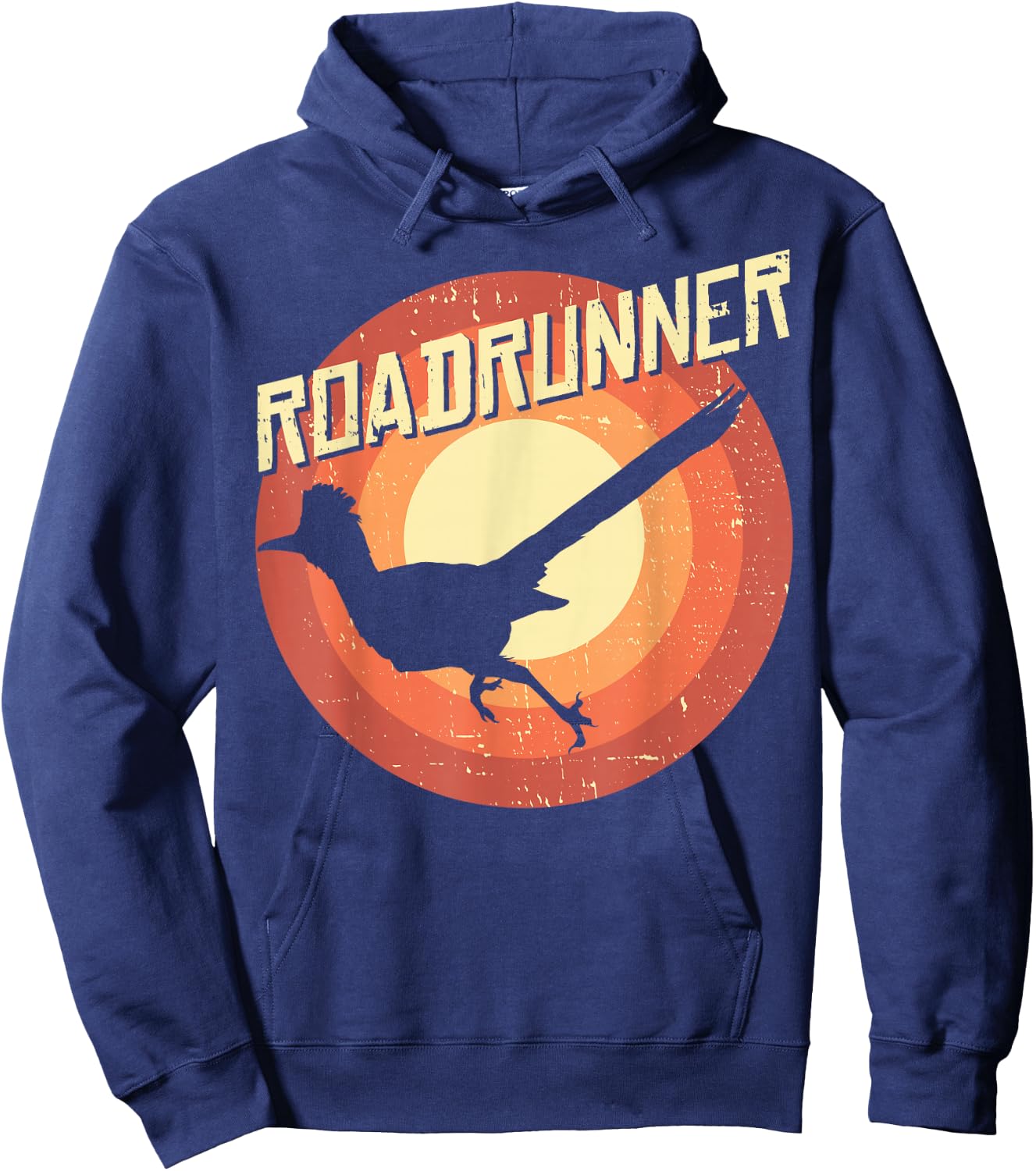 Roadrunner Lover Vintage Distressed Retro Hoodie - Hoodie | Navy