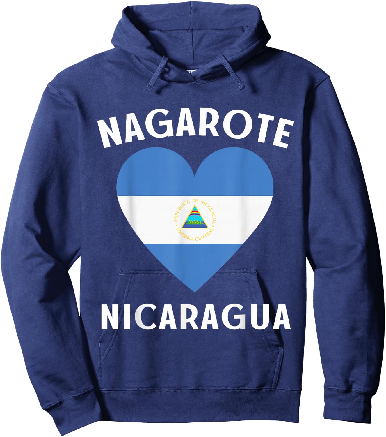 Nicaragua Flag Heart Nagarote City Hoodie - Hoodie | Navy
