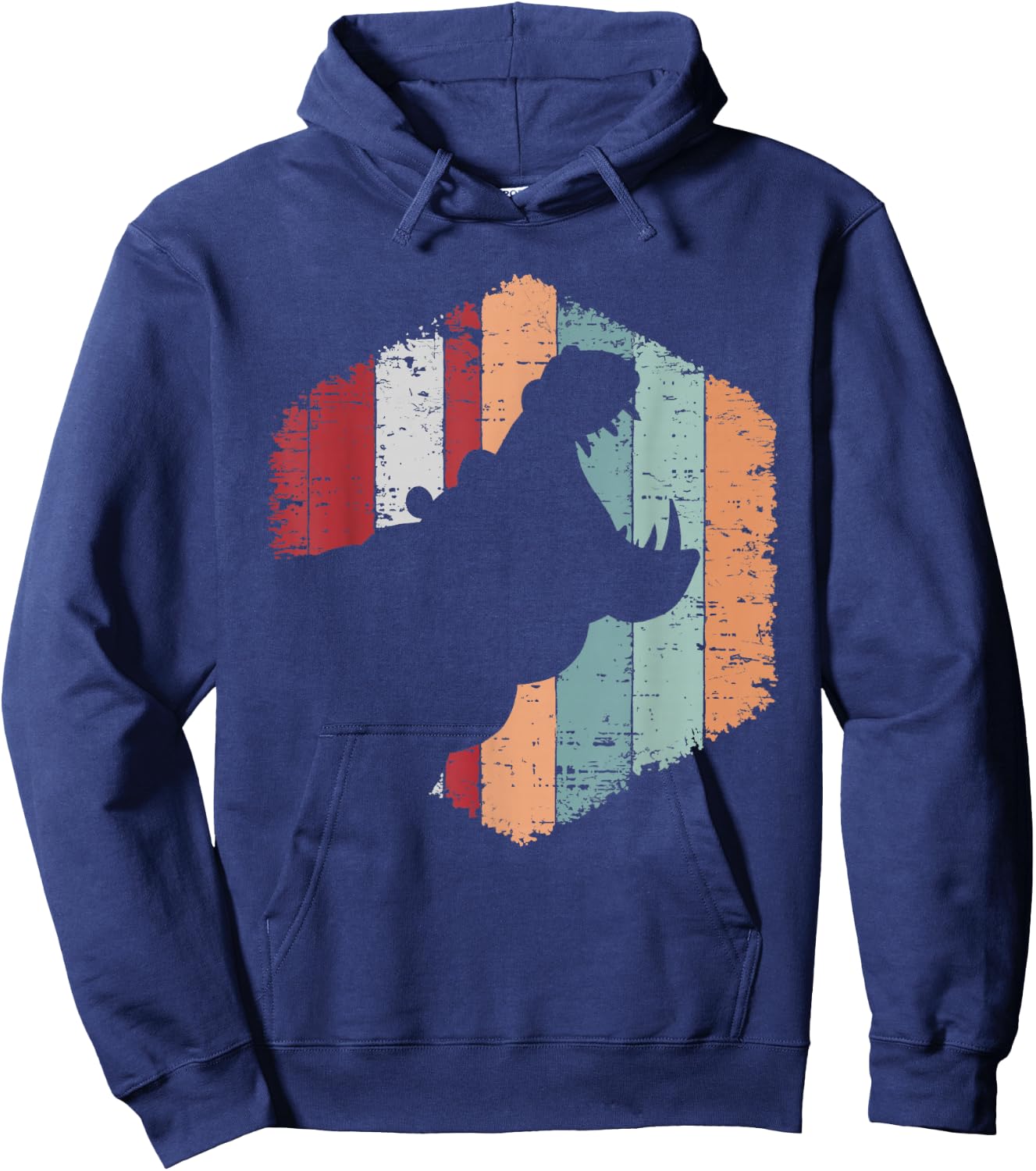 Retro Hippo Funny Hippo Lovers Hoodie - Hoodie | Navy