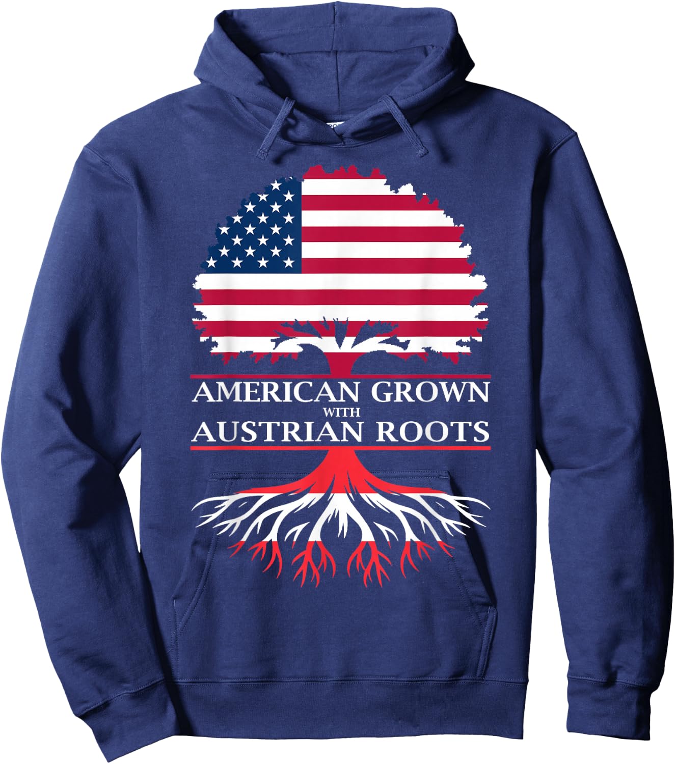 American Grown with Austrian Roots Hoodie - Hoodie | Navy