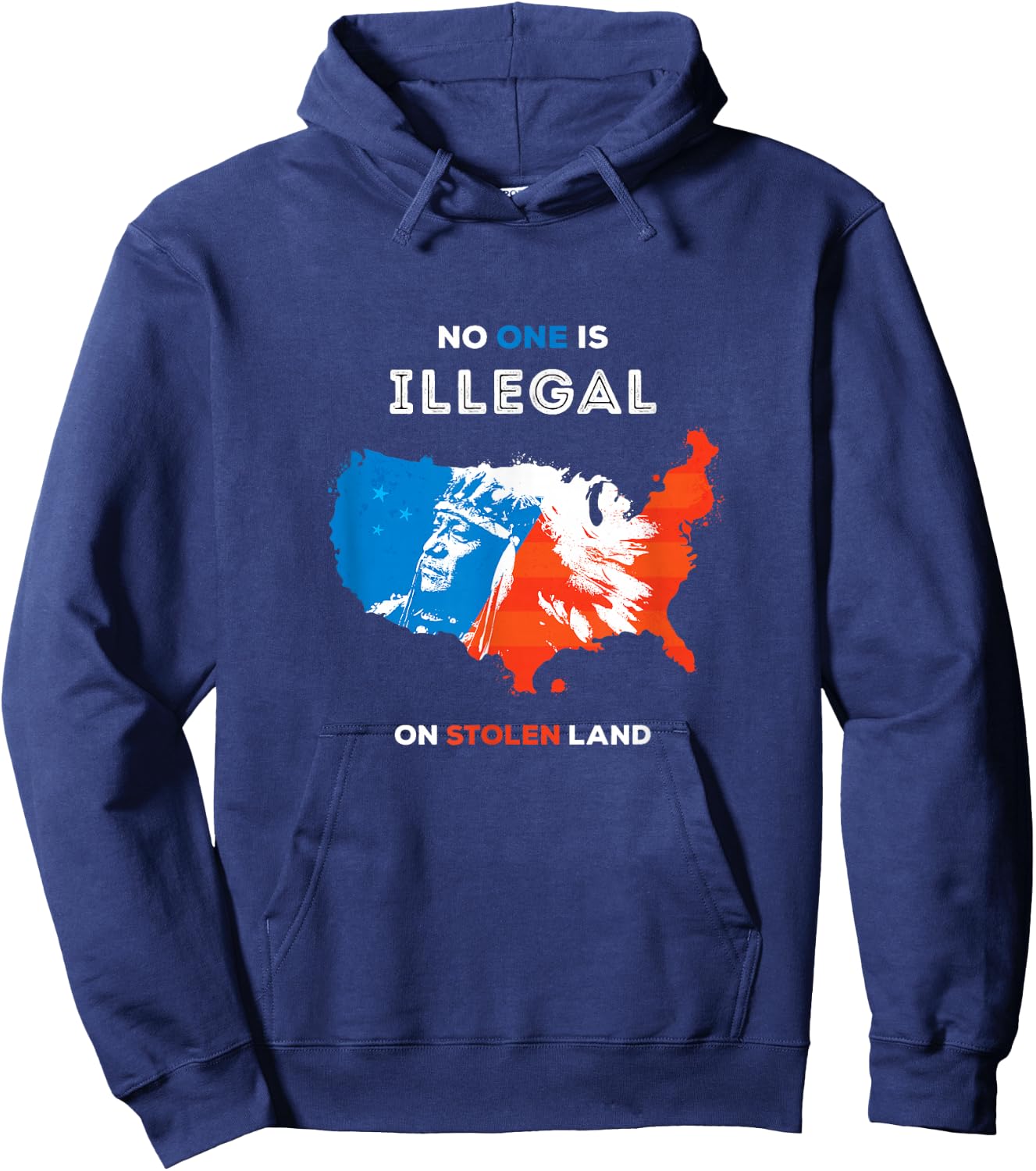 No One is Illegal On Stolen Land Hoodie - Hoodie | Navy