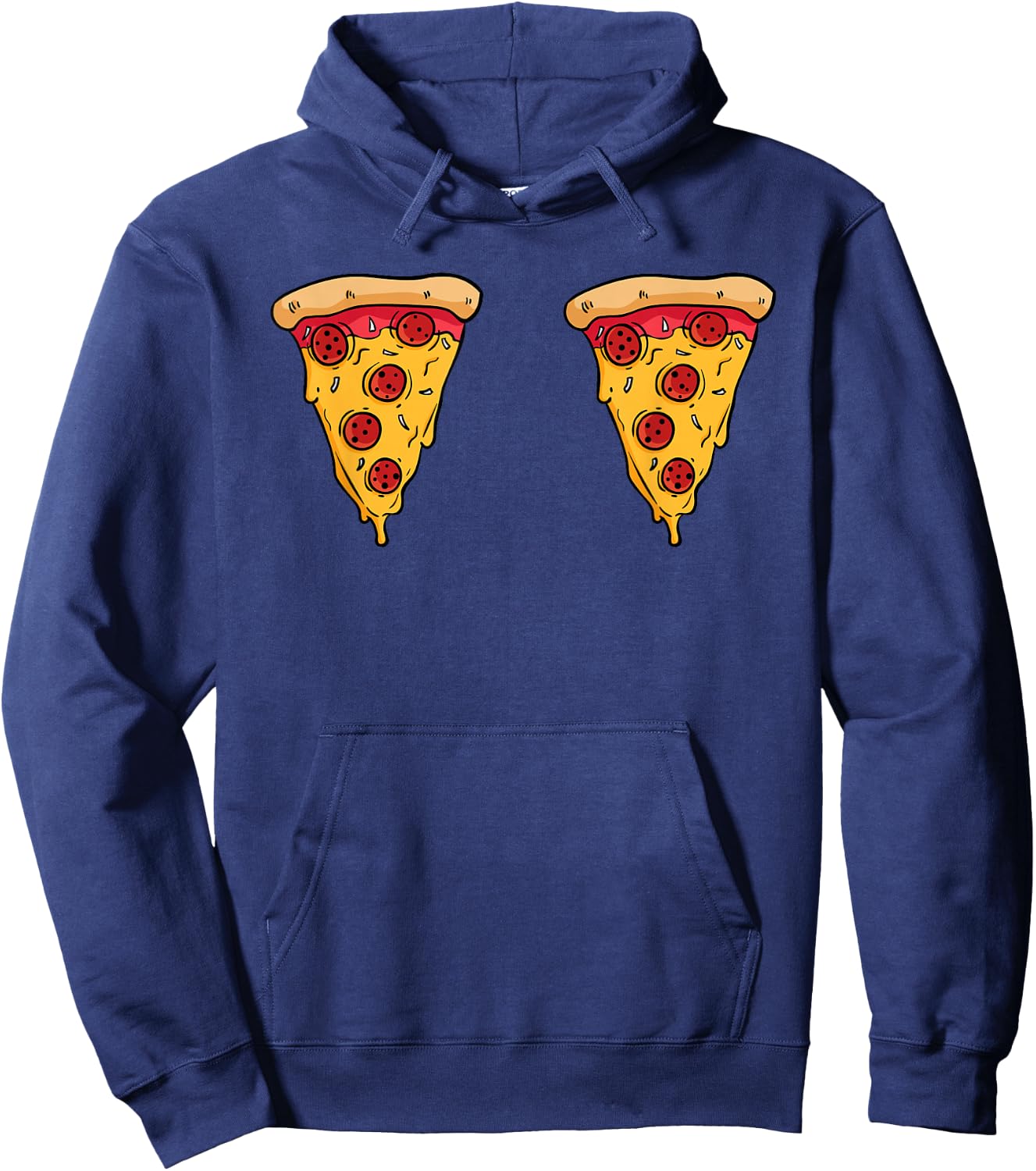 Pepperoni Pizza Slices Boobs Hoodie - Hoodie | Navy