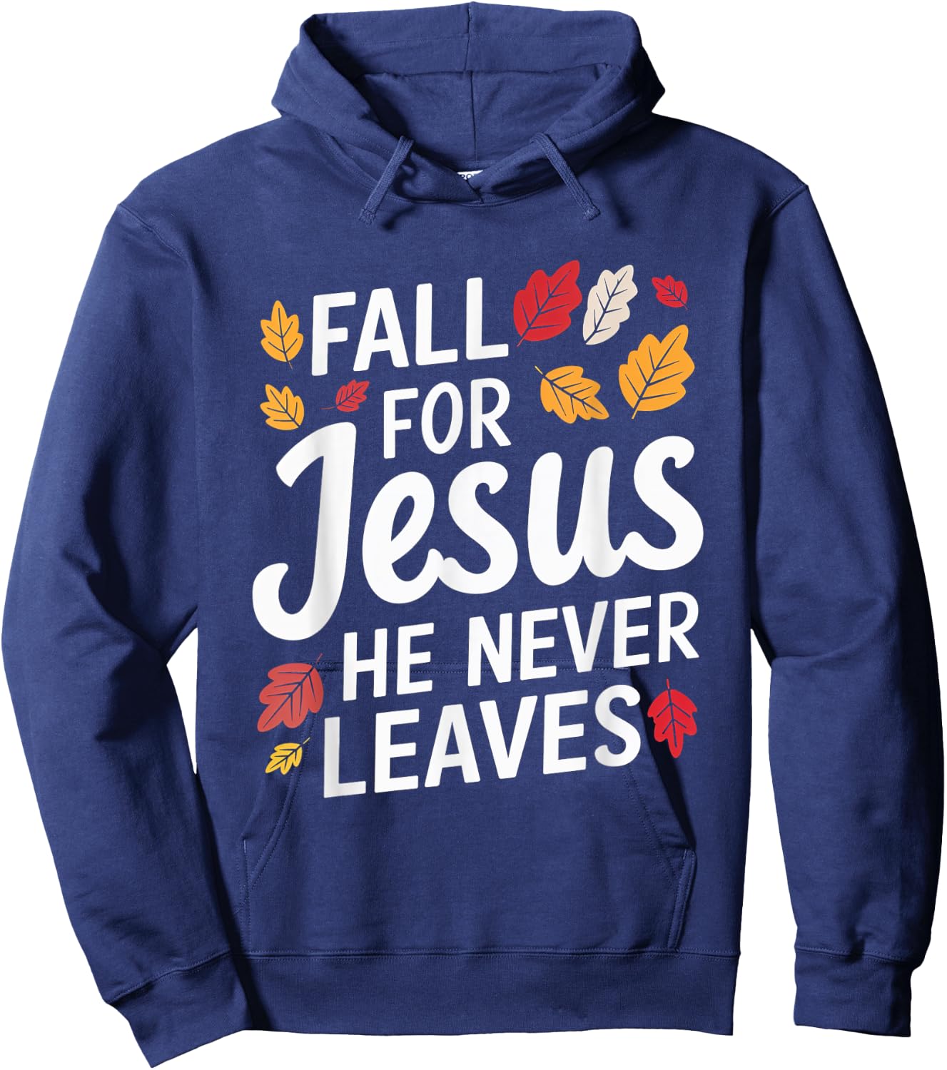 Fall for Jesus Christian Faith Autumn Leaves Hoodie - Hoodie | Navy