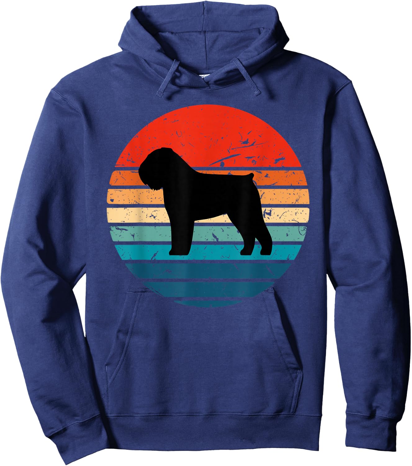 Bouvier des Flandres T Shirt Retro Vintage 70s Hoodie - Hoodie | Navy