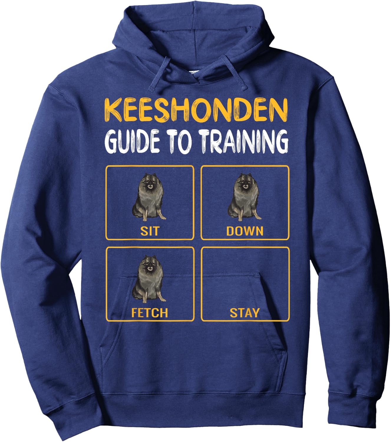 Keeshond Guide Dog Training , Black, S Hoodie - Hoodie | Navy