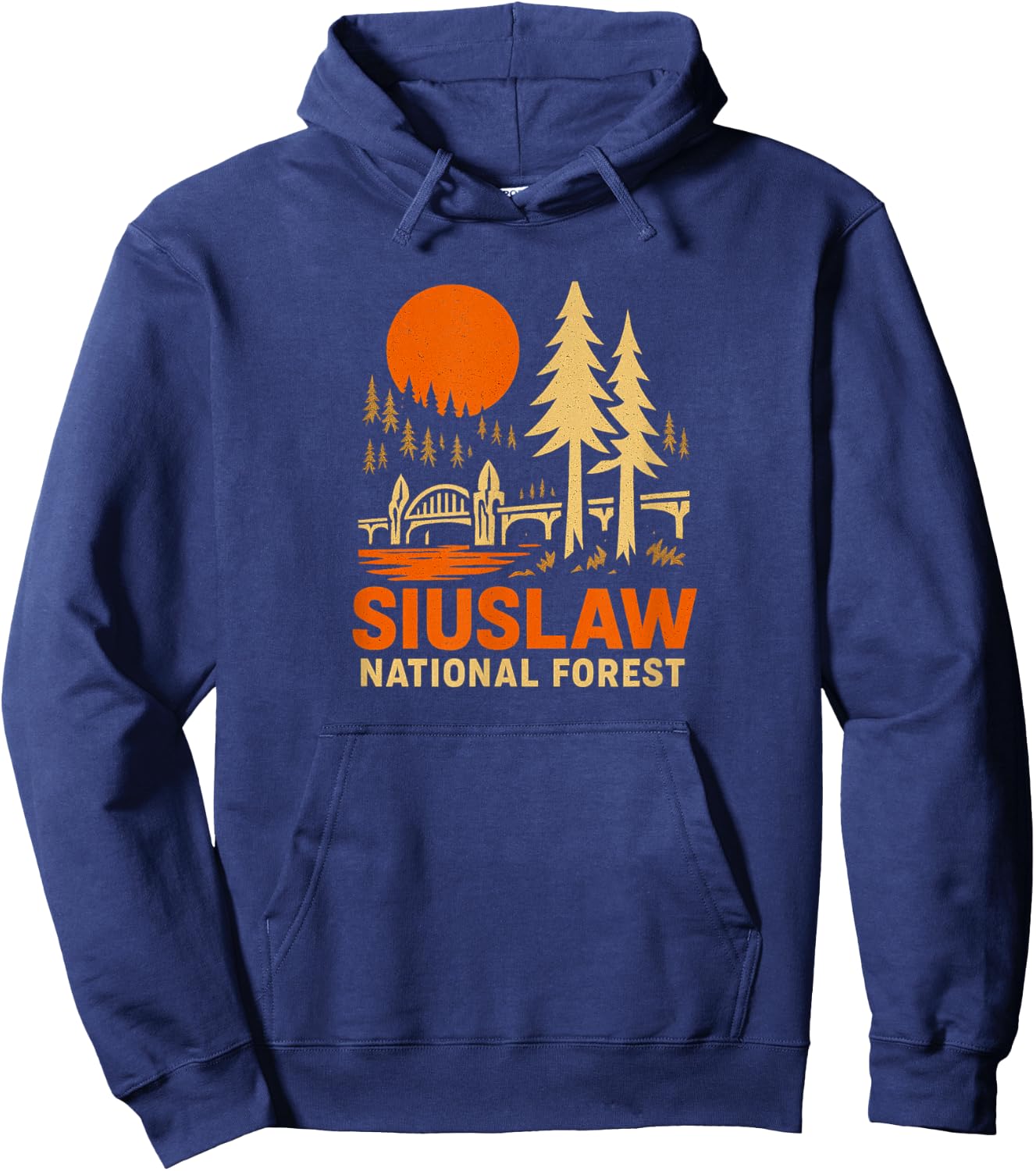 Siuslaw National Forest Vintage Style Design Hoodie - Hoodie | Navy