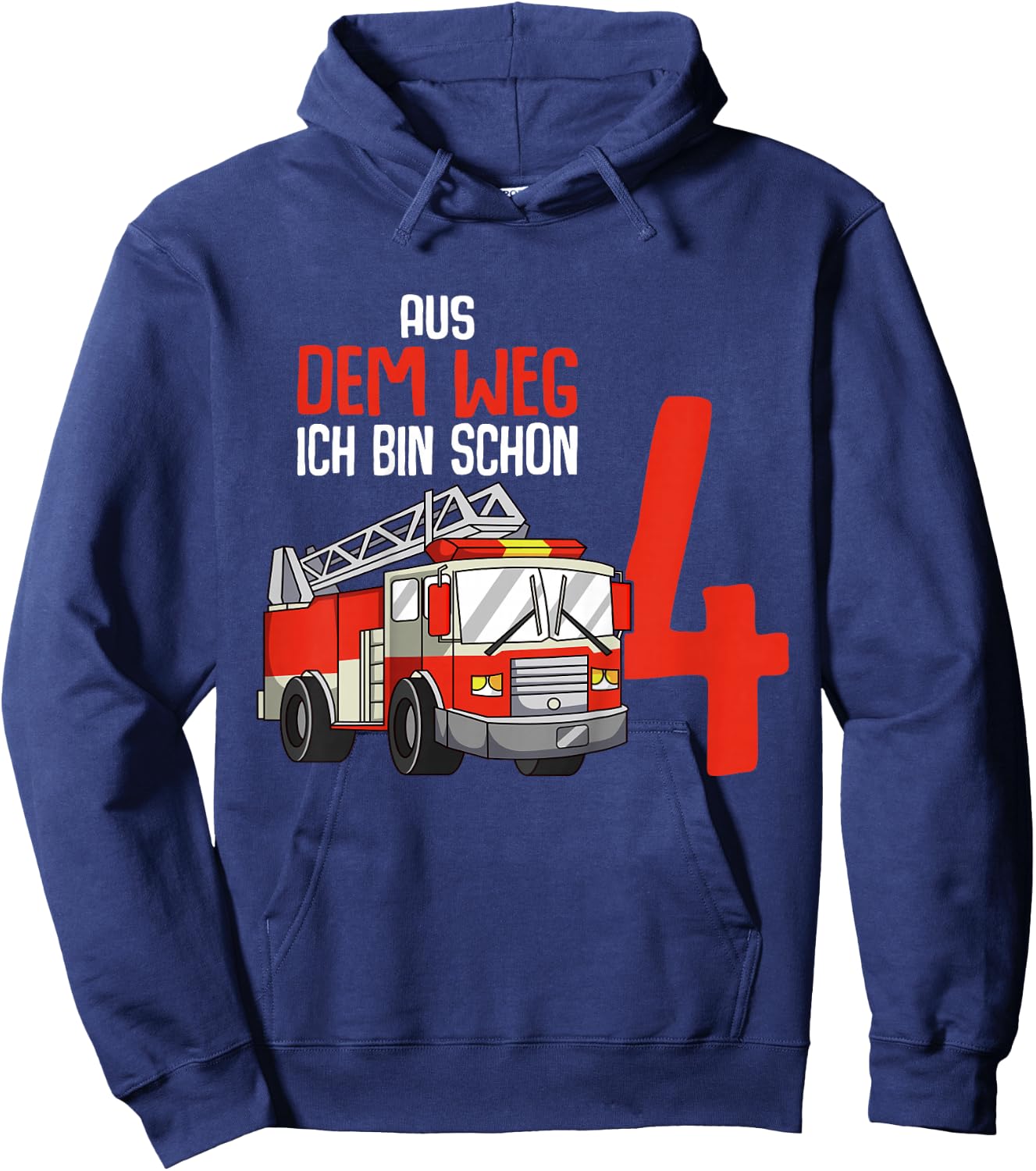 4. Geburtstag Feuerwehr 4 Jahre Kinder Junge Hoodie - Hoodie | Navy