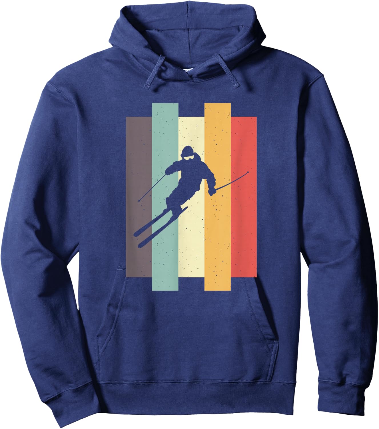 Skier Skiing Après Ski Retro , black Hoodie - Hoodie | Navy