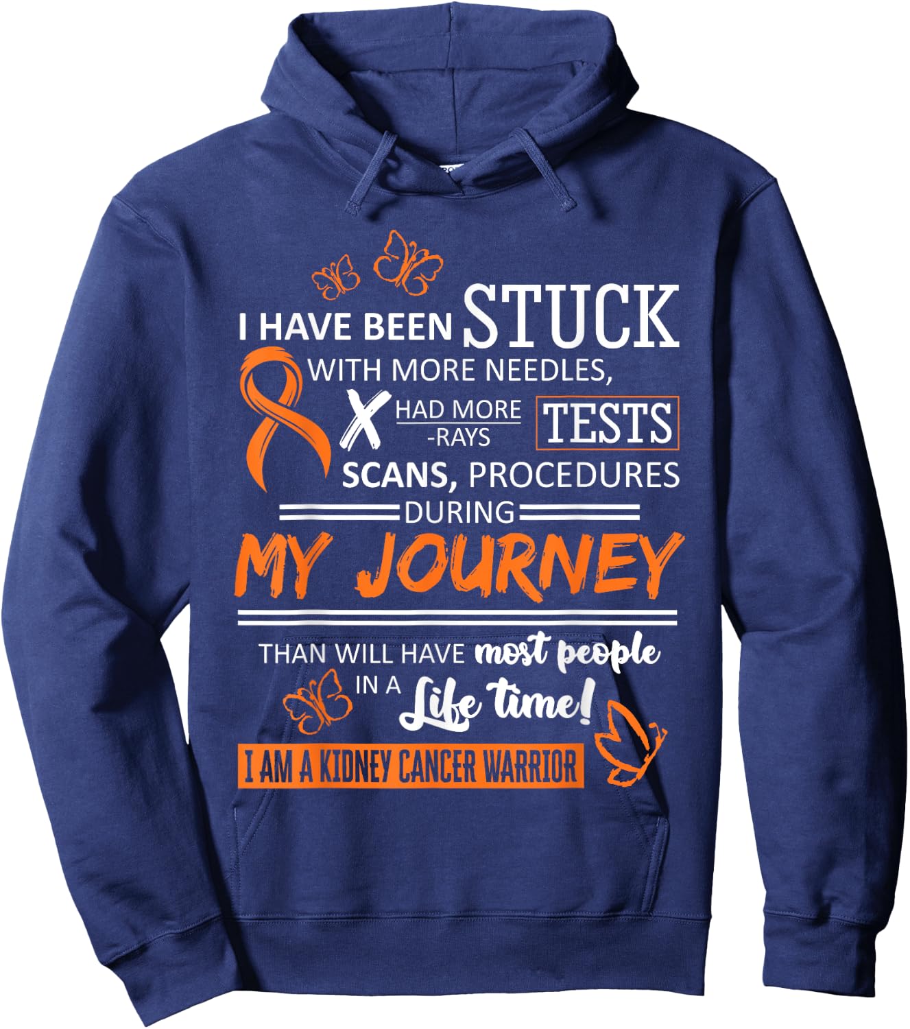 My Journey I Am A Kidney Cancer Warrior Hoodie - Hoodie | Navy