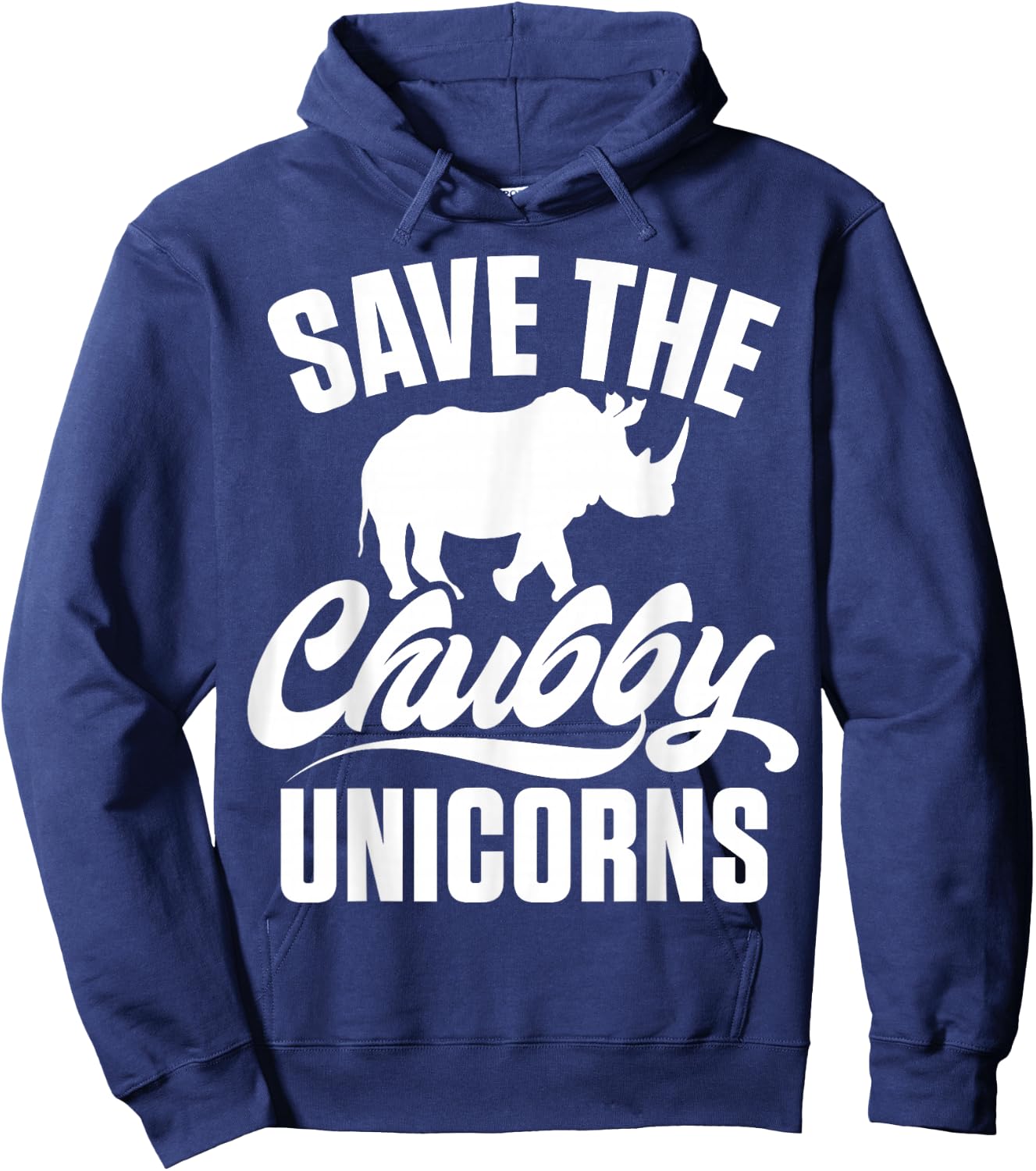 Save The Chubby Unicorns Fat Rino Rhinoceros Hoodie - Hoodie | Navy
