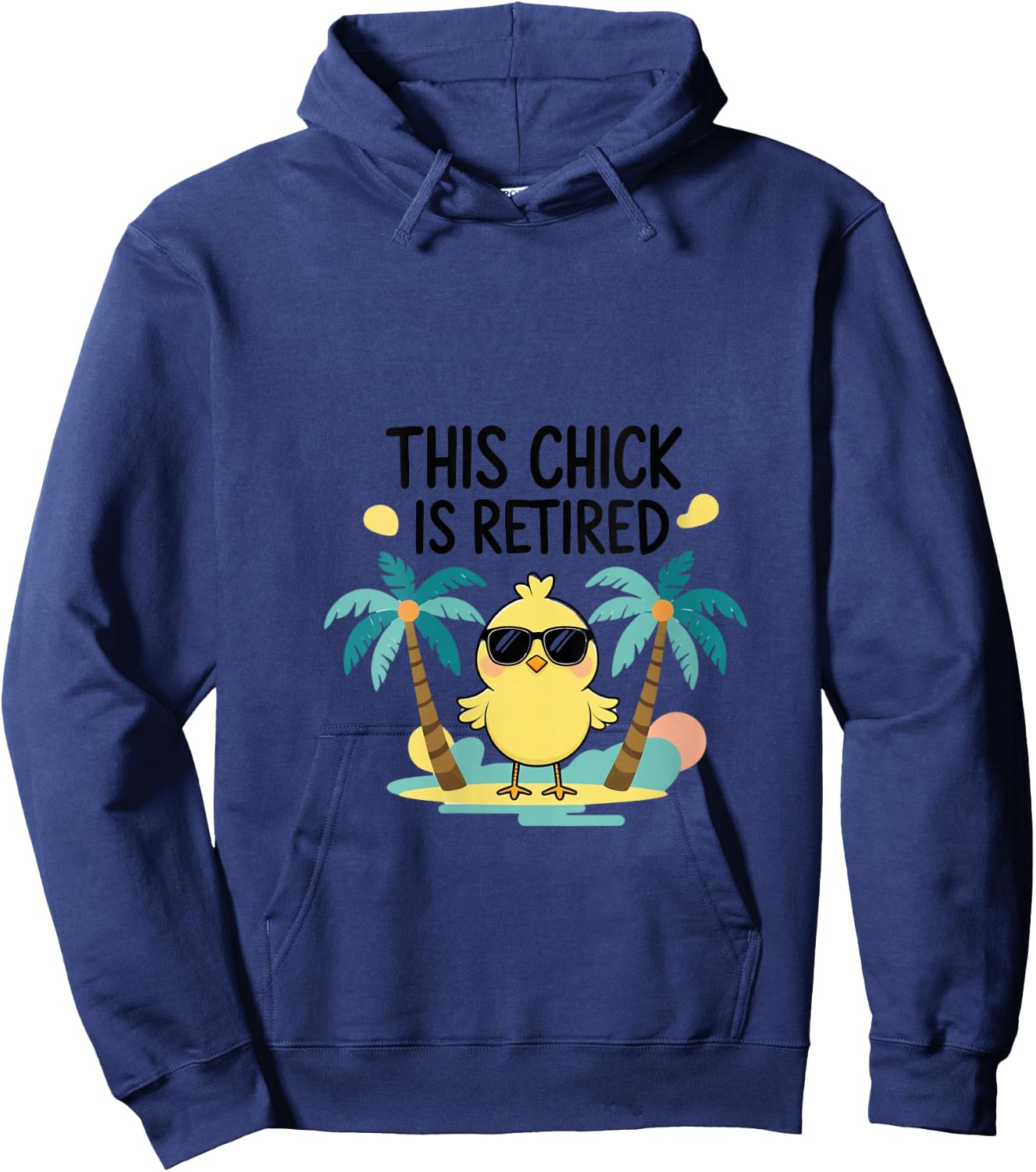 This Chick is retired Women Retirement V-Neck Hoodie - Hoodie | Navy
