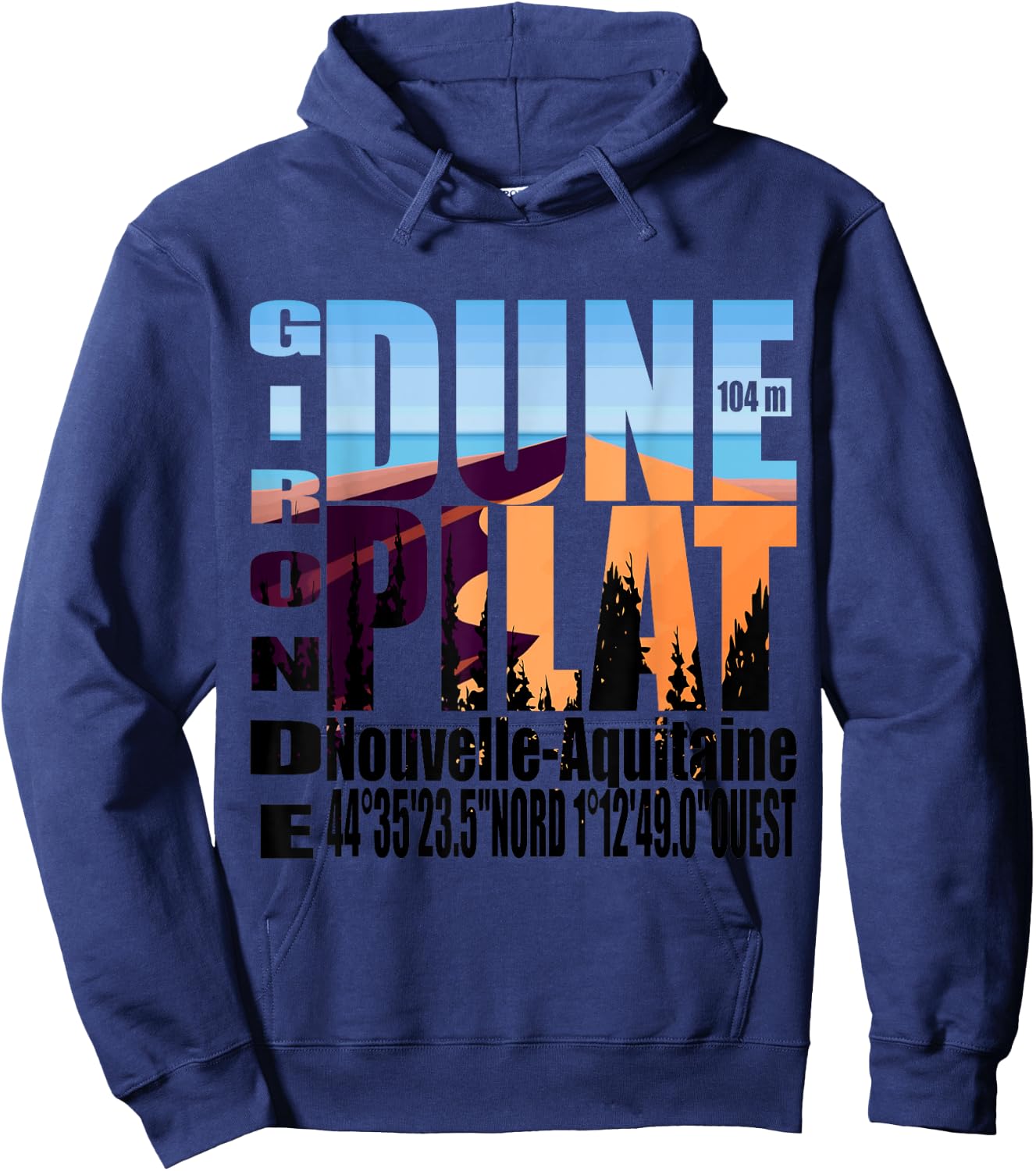 La Dune De Pilat Gironde New Aquitaine Hoodie - Hoodie | Navy