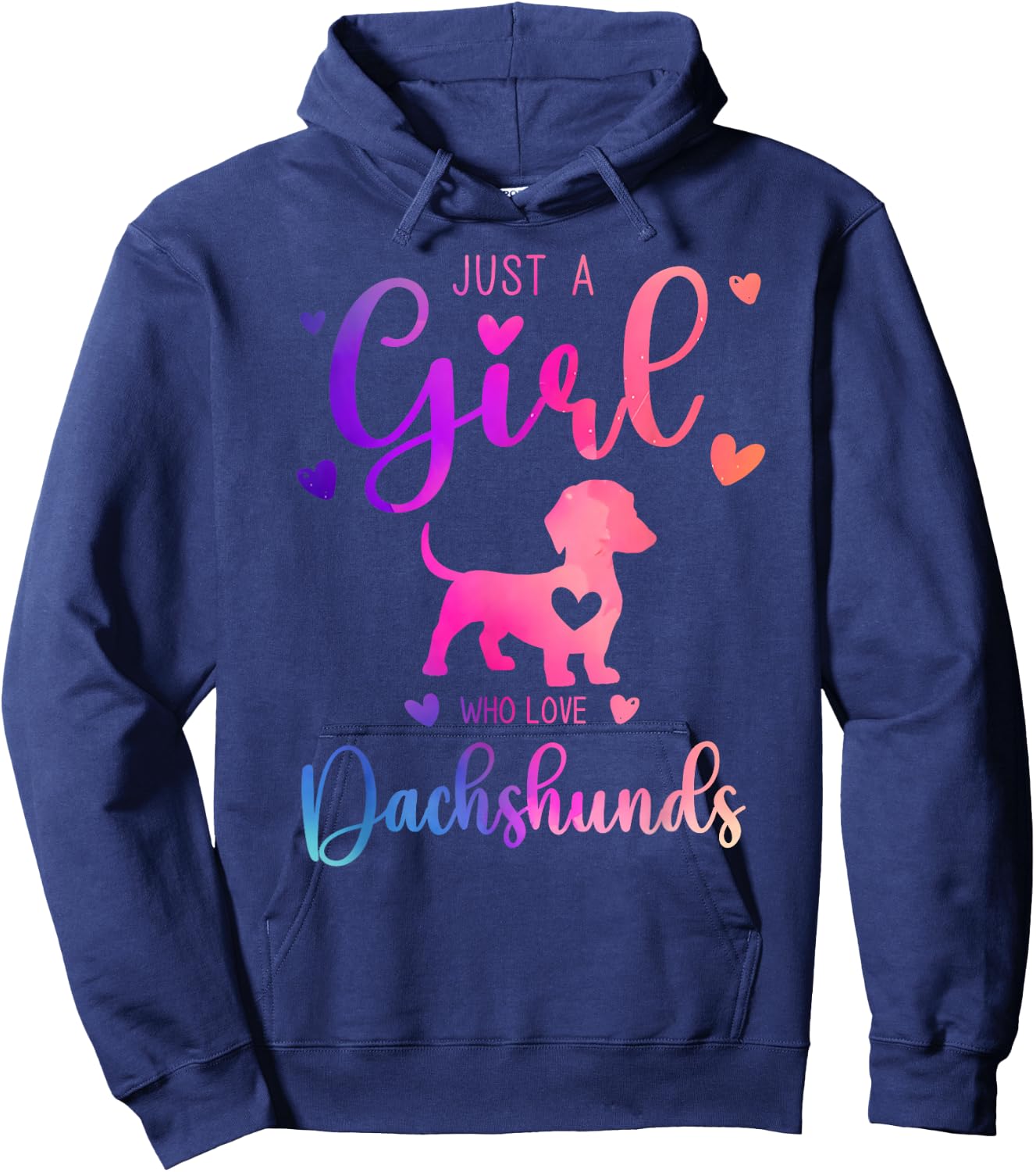 Just a Girl Who Loves Dachshunds Dress and Kids Hoodie - Hoodie | Navy