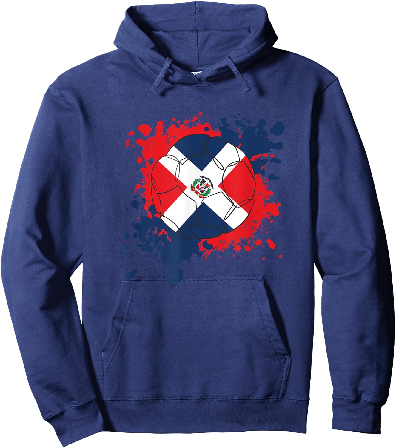 Soccer Ball With The Flag Of Dominican Republic Hoodie - Hoodie | Navy