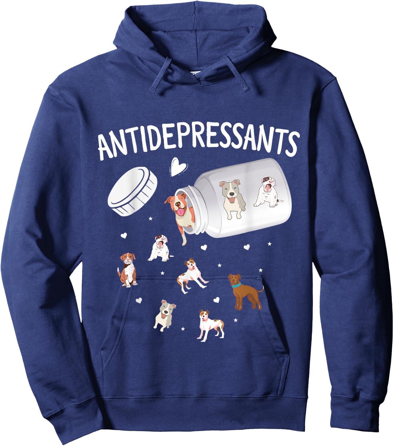 Antidepressant Dogs - Dog Lover Hoodie - Hoodie | Navy
