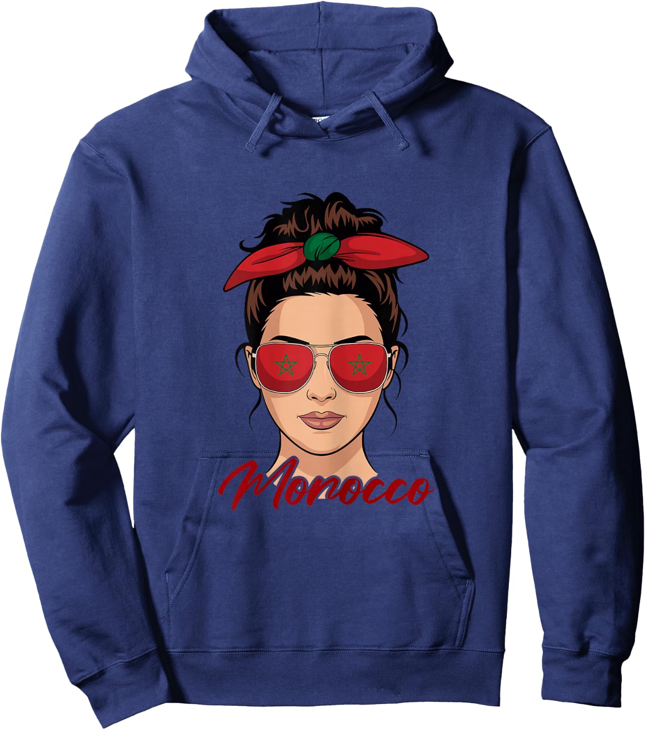 Moroccan Girl Woman Flag Morocco Hoodie - Hoodie | Navy