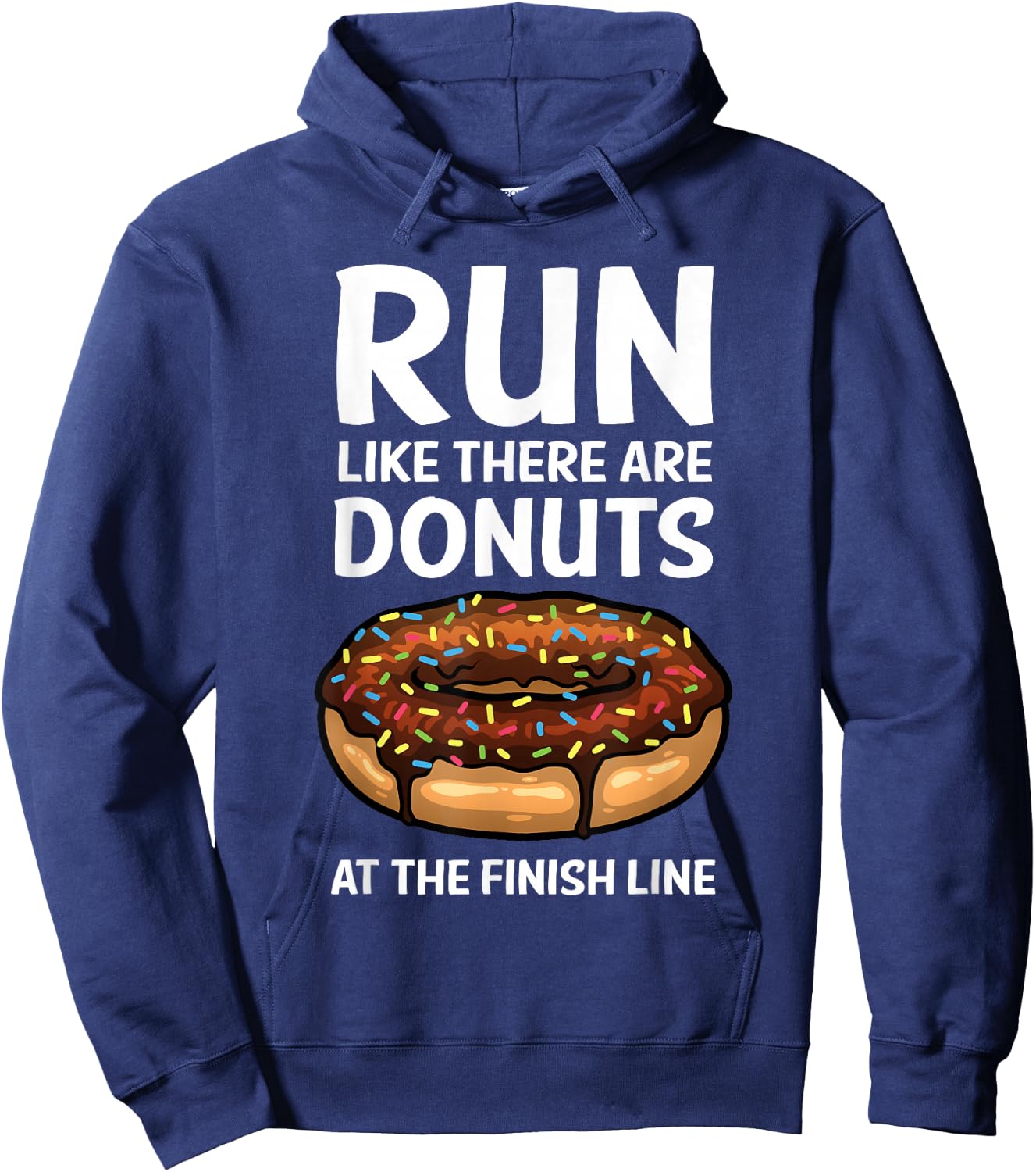 Funny Running Women Donut Finish Line Marathon Hoodie - Hoodie | Navy