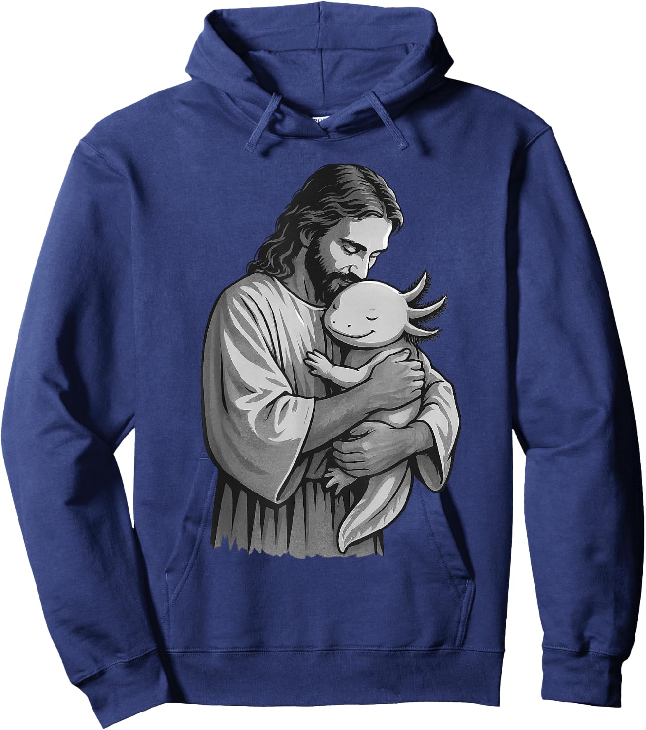 Axolotl And Jesus Christian Faith Pet Lover Hoodie - Hoodie | Navy