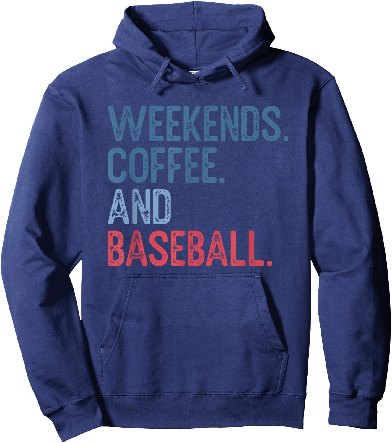 Weekends Coffee and Baseball Hoodie - Hoodie | Navy