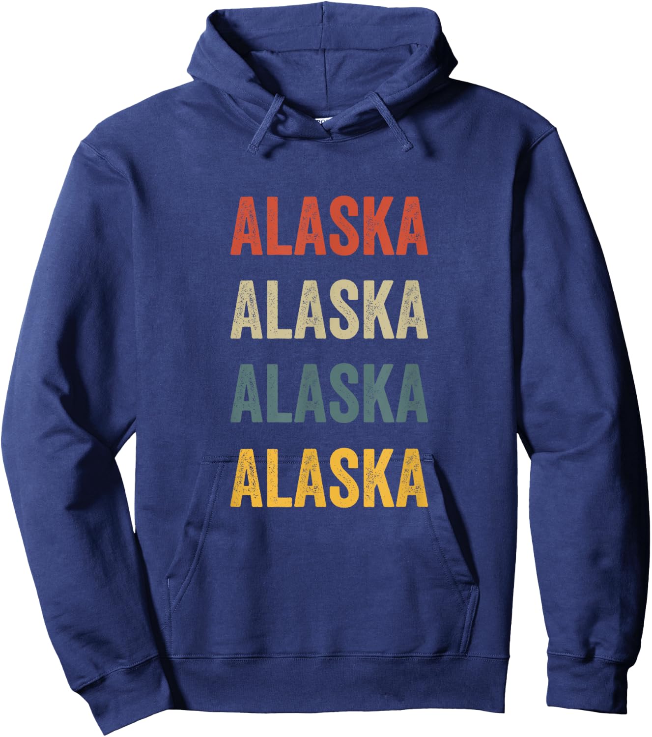 Alaska Colorful Retro Style Text Design Hoodie - Hoodie | Navy