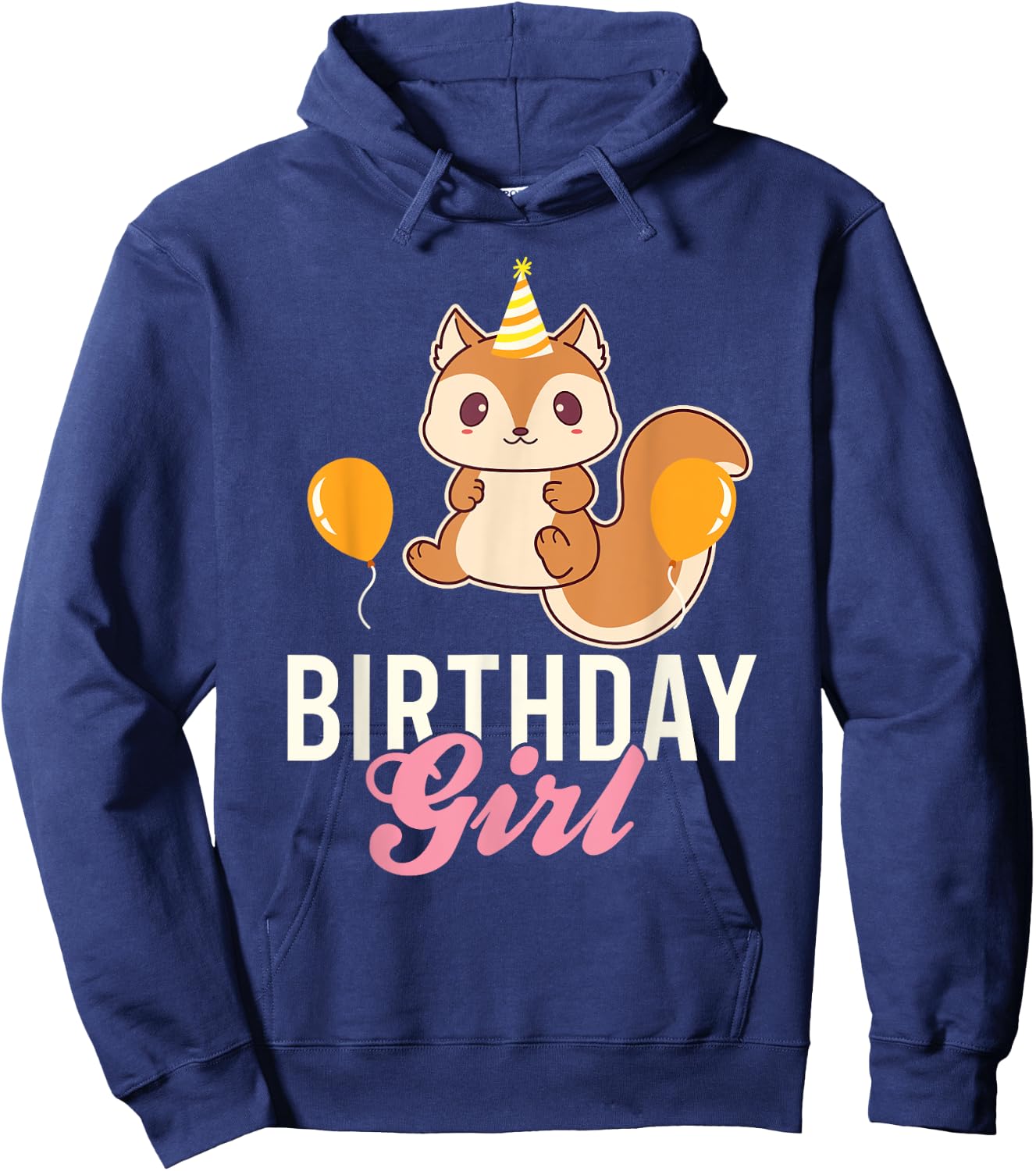 Cute Squirrel Birthday Girl Hoodie - Hoodie | Navy