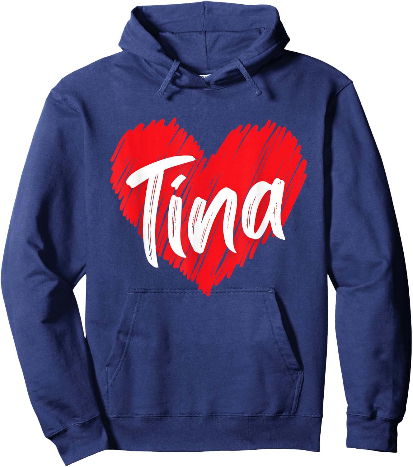 I Love Tina Heart Personalized Name Tina Hoodie - Hoodie | Navy