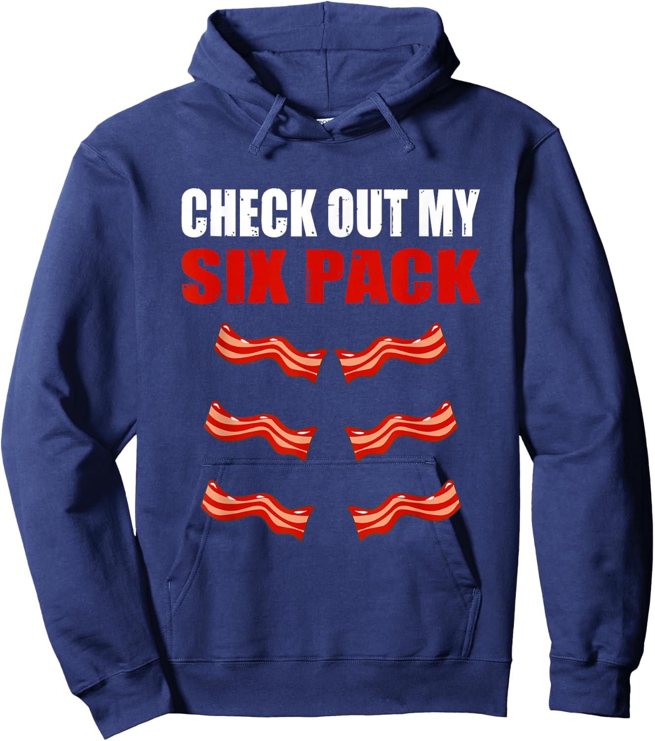 Watch My Sixpack Funny Bacon Gymer Bodybuilding Hoodie - Hoodie | Navy
