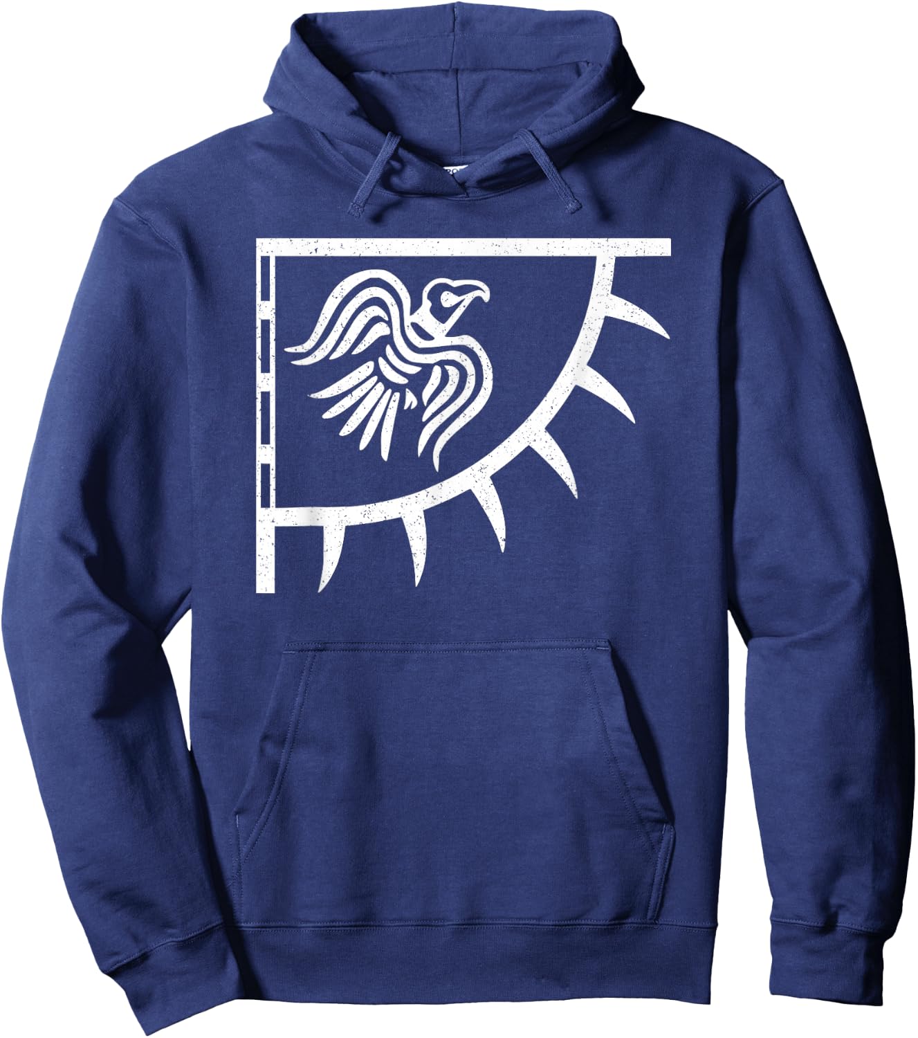 Raven Viking Banner Norse Flag Scandinavian Hoodie - Hoodie | Navy