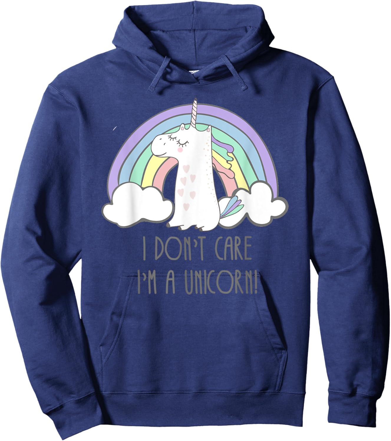 I Dont Care I'm A Unicorn Hoodie - Hoodie | Navy