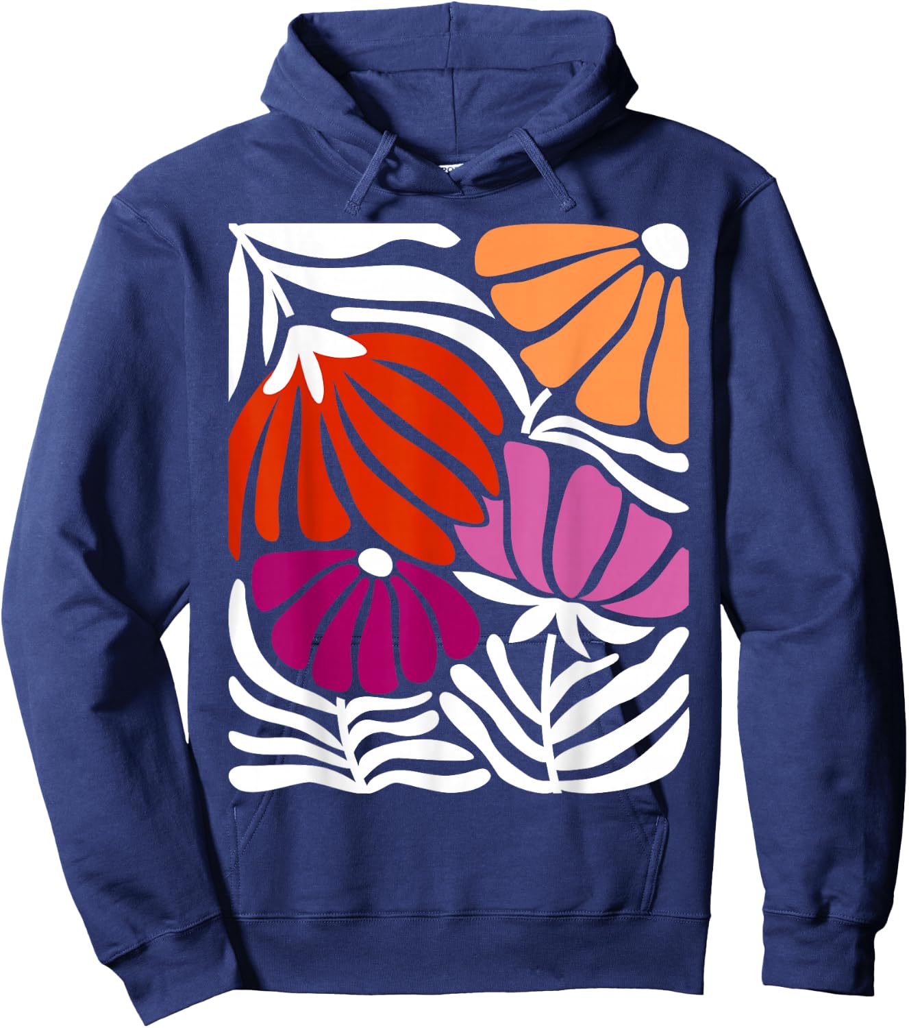 Vibrant Floral Lesbian Pride Art Hoodie - Hoodie | Navy