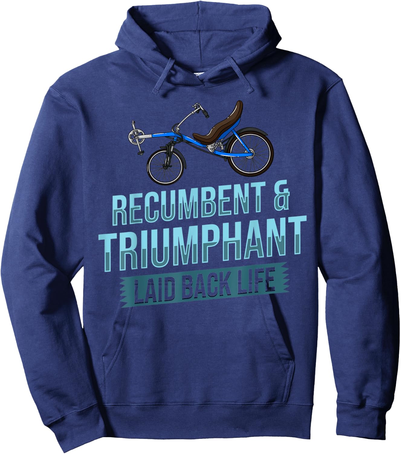 Recumbent Bike Gift Bicycle Trike Biker Hoodie - Hoodie | Navy