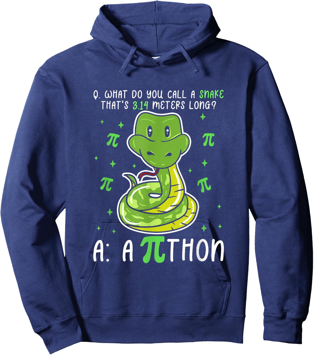 Python Pi Symbol Funny Math Teacher Pi Day Hoodie - Hoodie | Navy