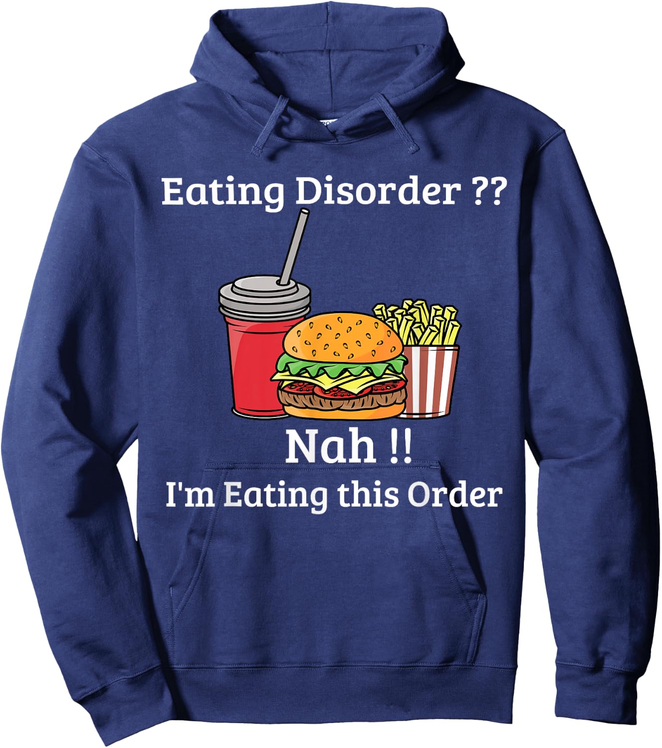 Funny Meal Fast Food Easting Pun Hoodie - Hoodie | Navy