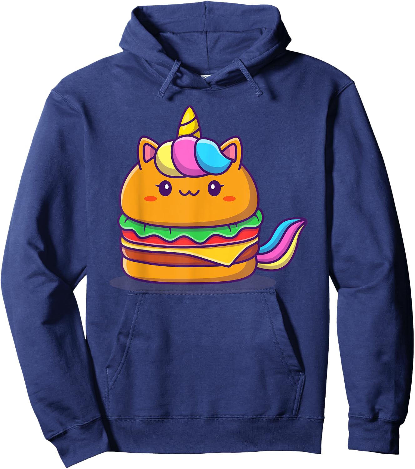 Unicorn Hamburger Hoodie - Hoodie | Navy