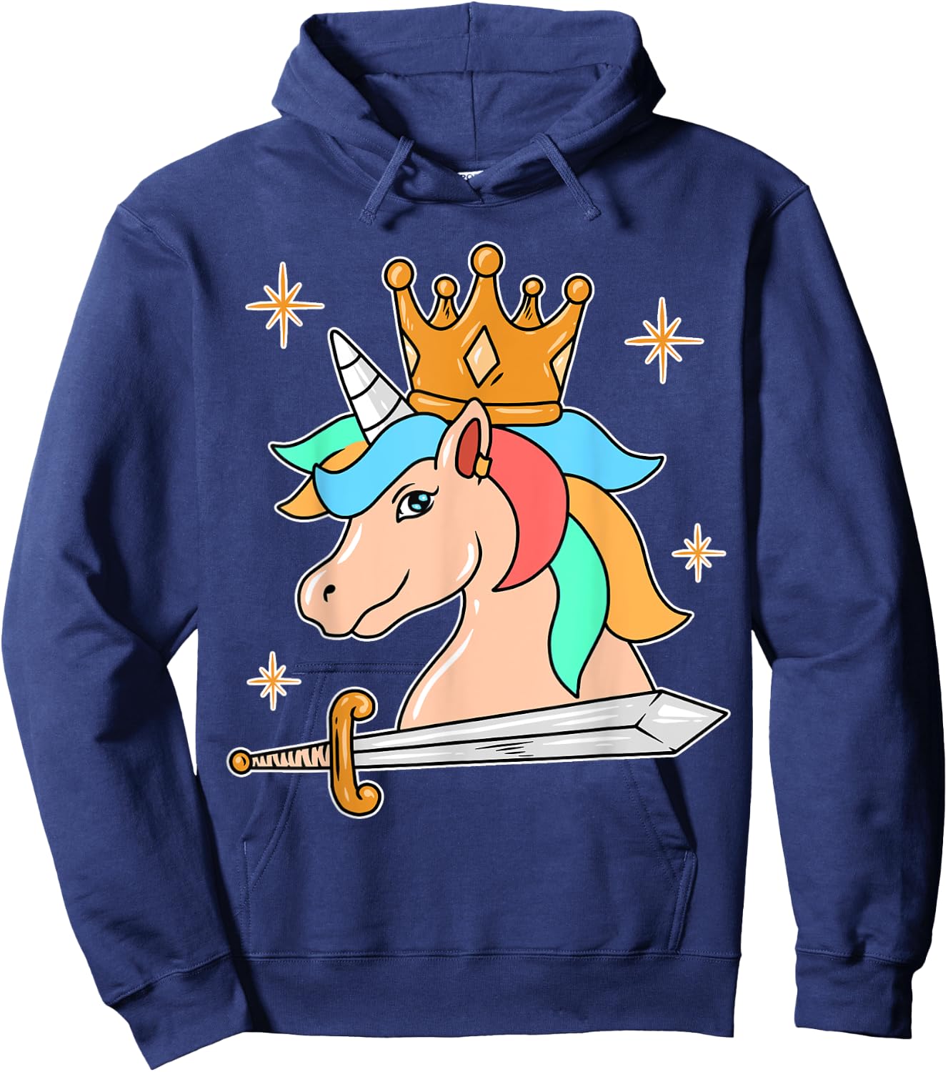 Sword Cute Unicorn Hoodie - Hoodie | Navy