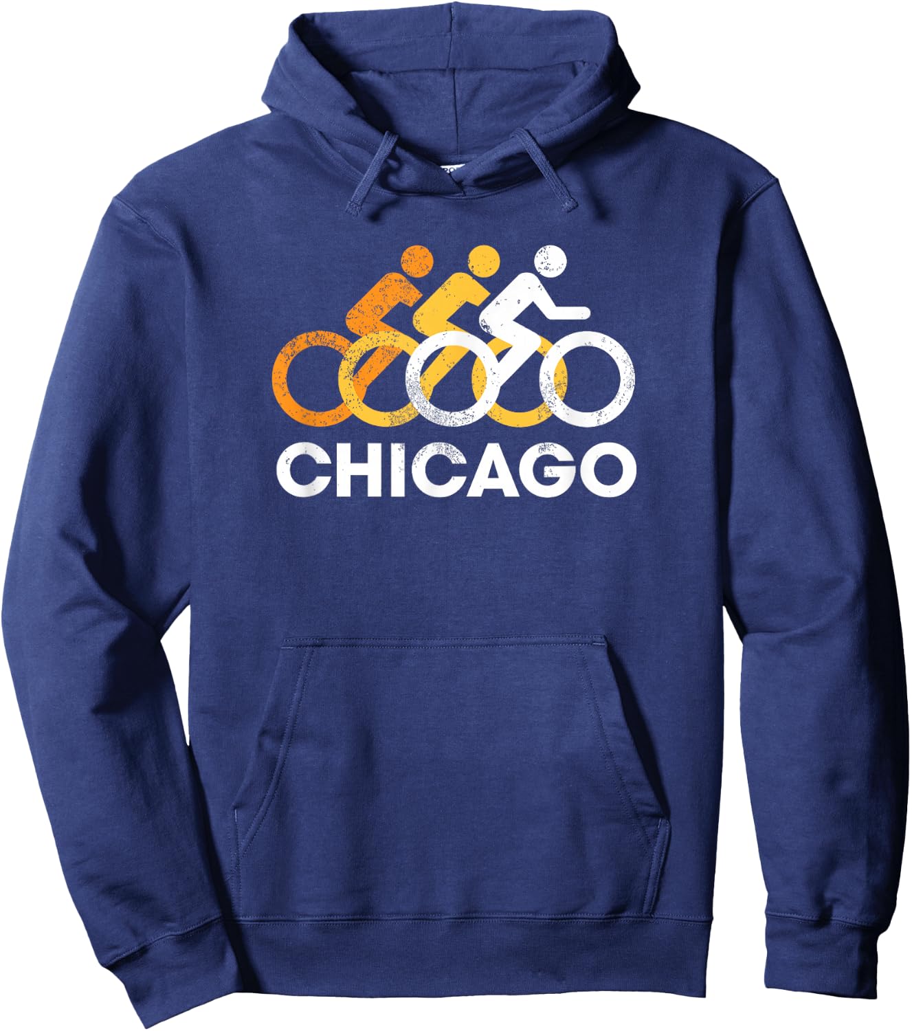 Vintage Bike Chicago Hoodie - Hoodie | Navy