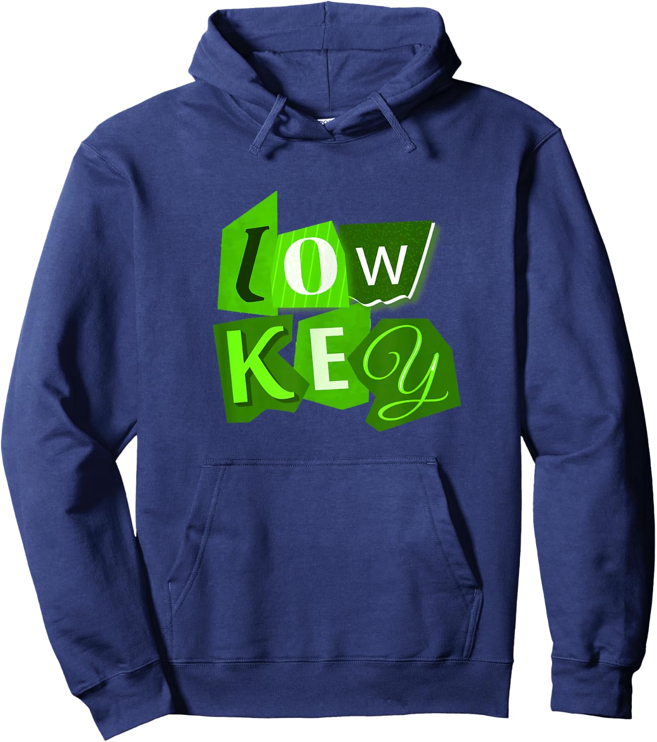 Green Color Low Key Green Graphic Hoodie - Hoodie | Navy