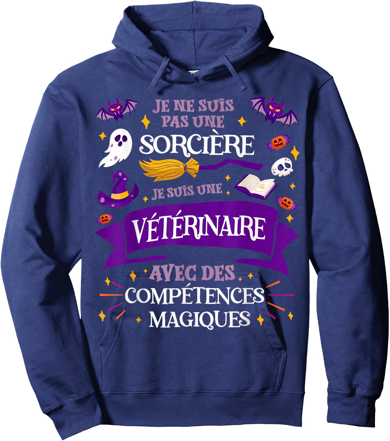 Not A Witch I Am A Veterinary Gift Hoodie - Hoodie | Navy