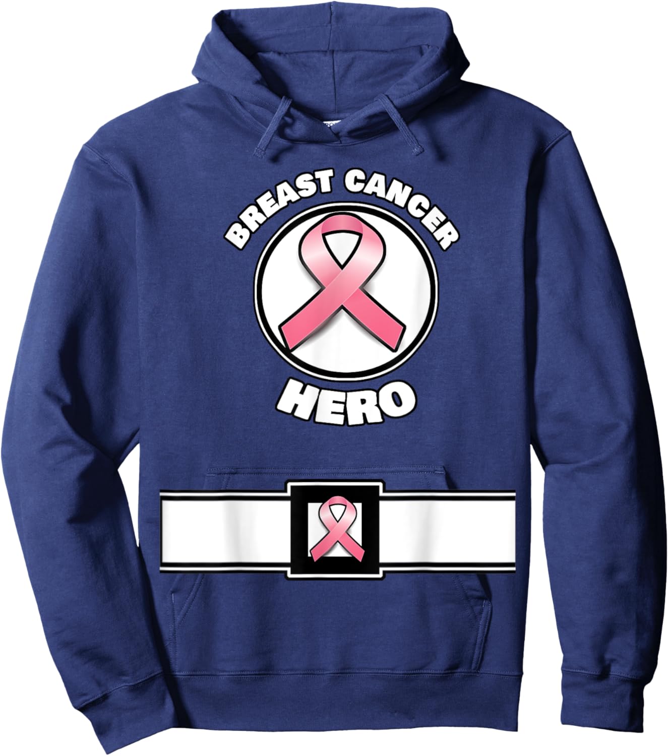 Super Breast Cancer Awareness Hero Costume Hoodie - Hoodie | Navy