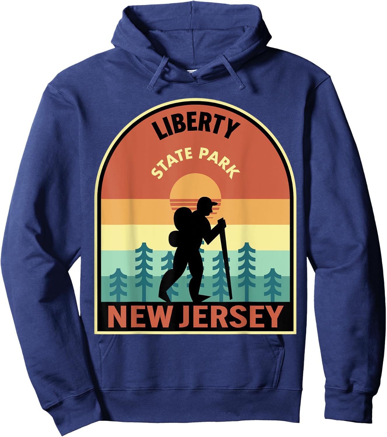 Liberty State Park NJ Retro Hoodie - Hoodie | Navy