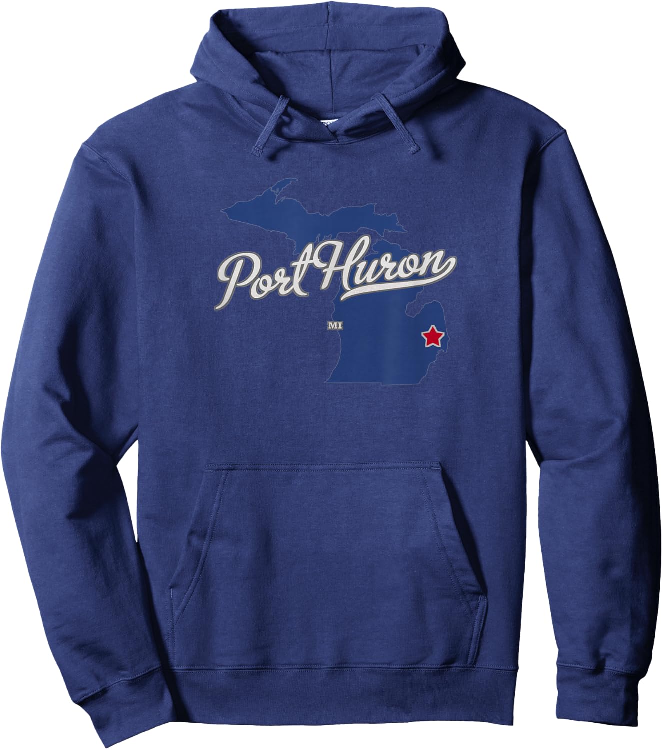 Port Huron Michigan MI Map Hoodie - Hoodie | Navy