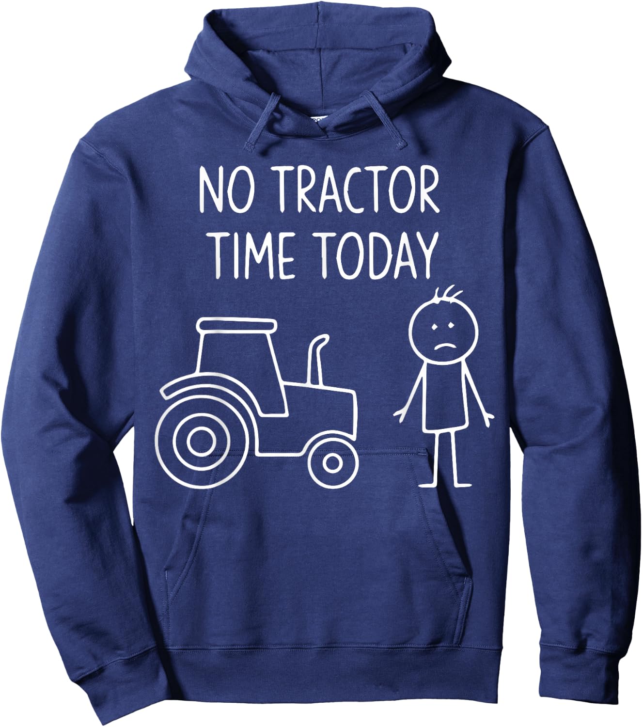 No Tractor Time Today Minimalist Hoodie - Hoodie | Navy