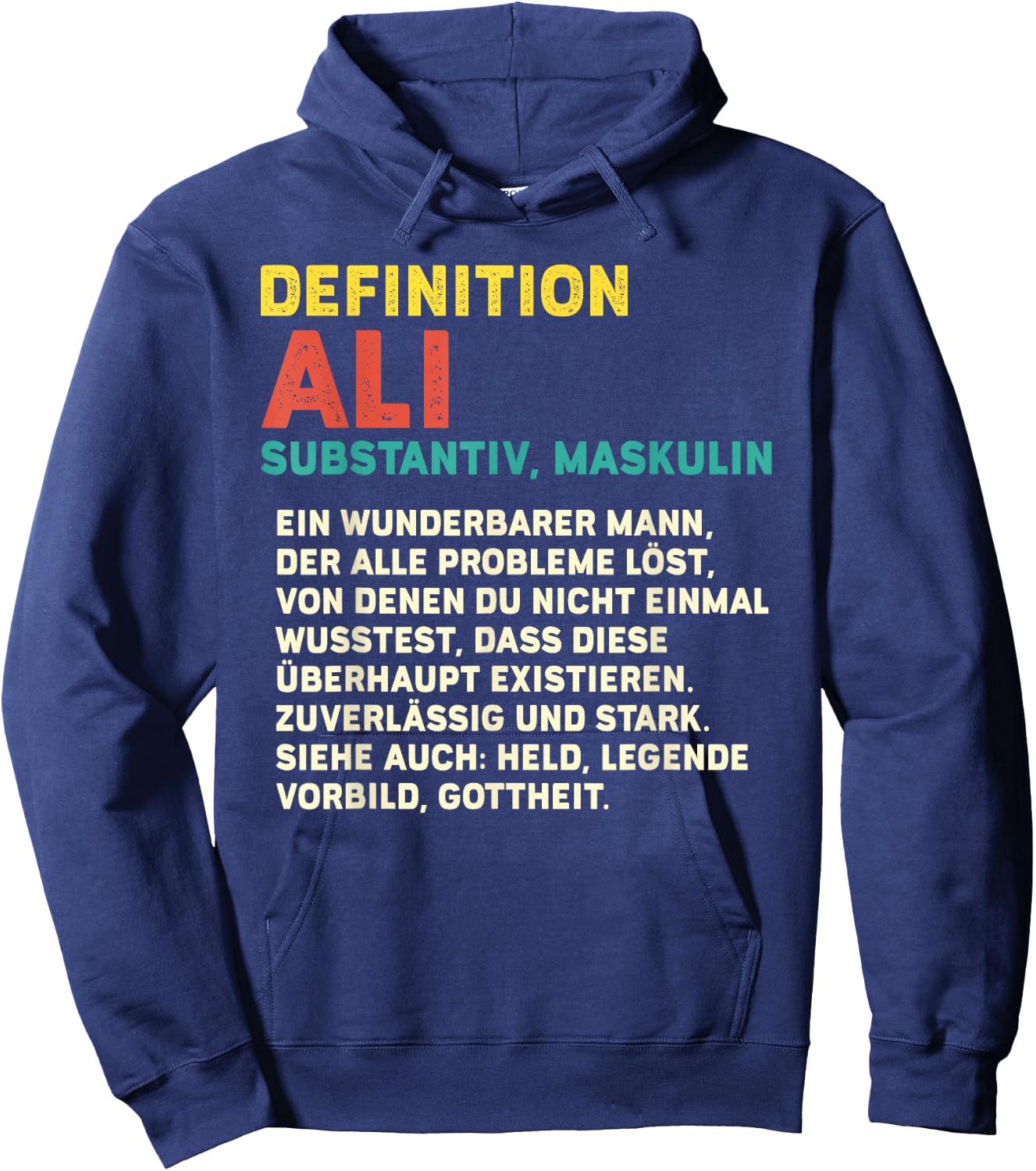 Men's Name Ali Definition Ali , black Hoodie - Hoodie | Navy