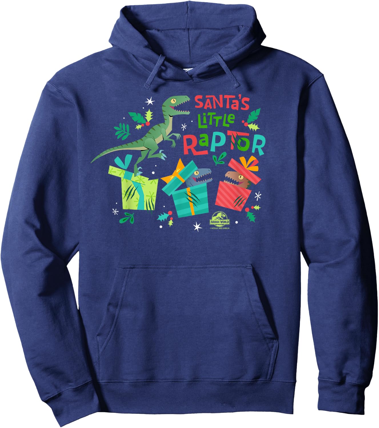 Jurassic World Santa’s Little Raptor Hoodie - Hoodie | Navy