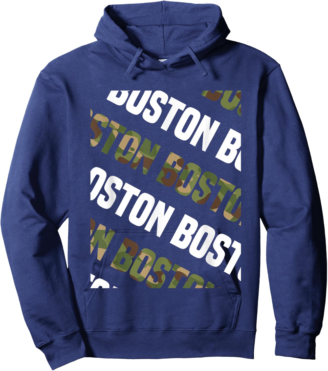 Boston Camo Pattern Green Camouflage Hoodie - Hoodie | Navy