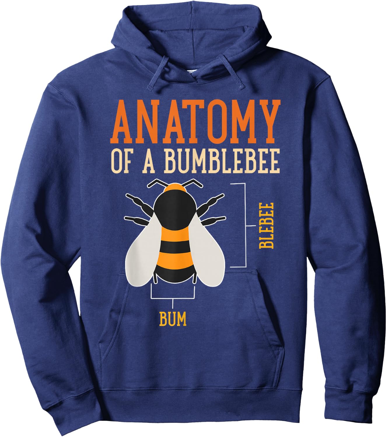 Anatomy Of A Bumblebee Funny Bee Apparel Hoodie - Hoodie | Navy